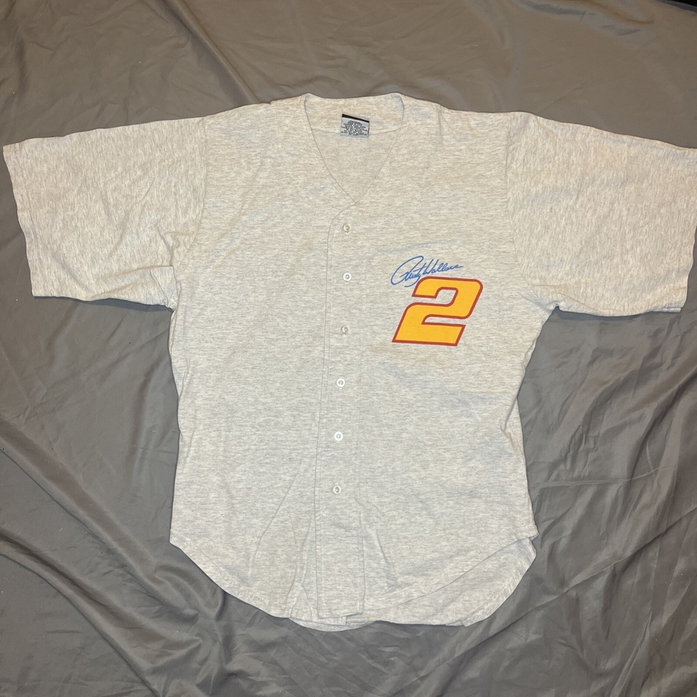 Vintage 90's Heavyweight Rusty Wallace Nascar Racing Double Sided Graphic Jersey